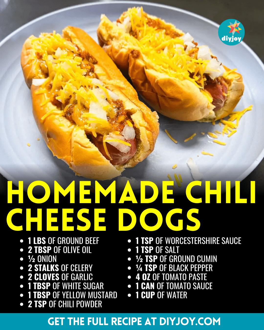 Easy Homemade Chili Cheese Dogs Recipe