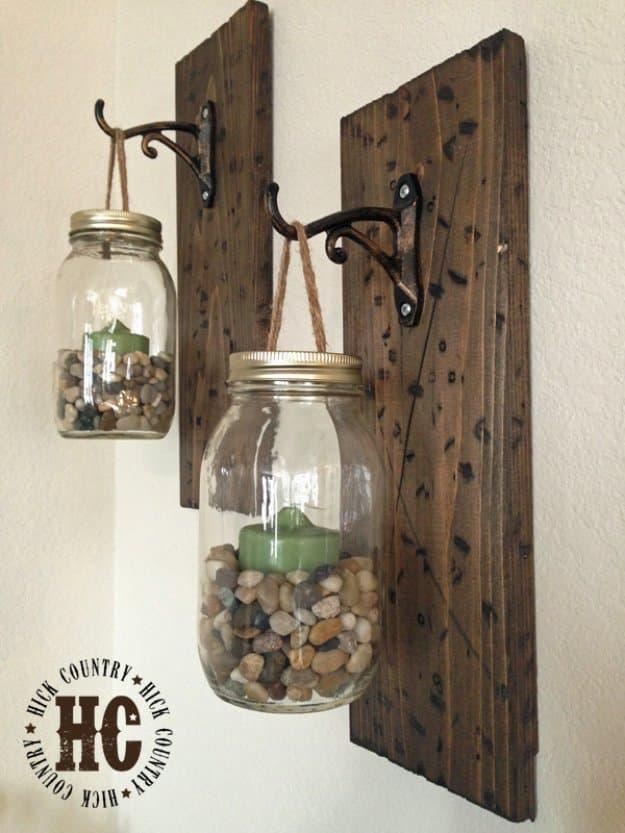 DIY Rustic Jar Wall Lanterns, an idea worth saving to your favorites and handy for your next project