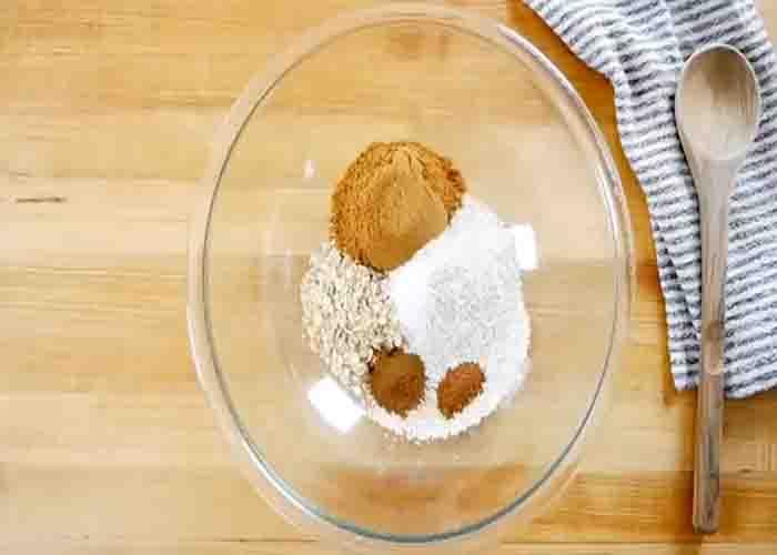 Combining all the pumpkin oatmeal cookies ingredients