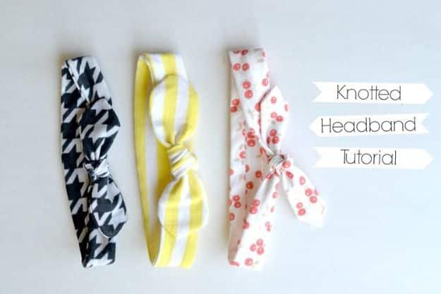 Easy Sewing Projects To Sew For Gifts - Knotted Headband - Simple Sewing Tutorials and Free Patterns for Making Christmas and Birthday Presents - Cheap Ideas to Make and Sell on Et