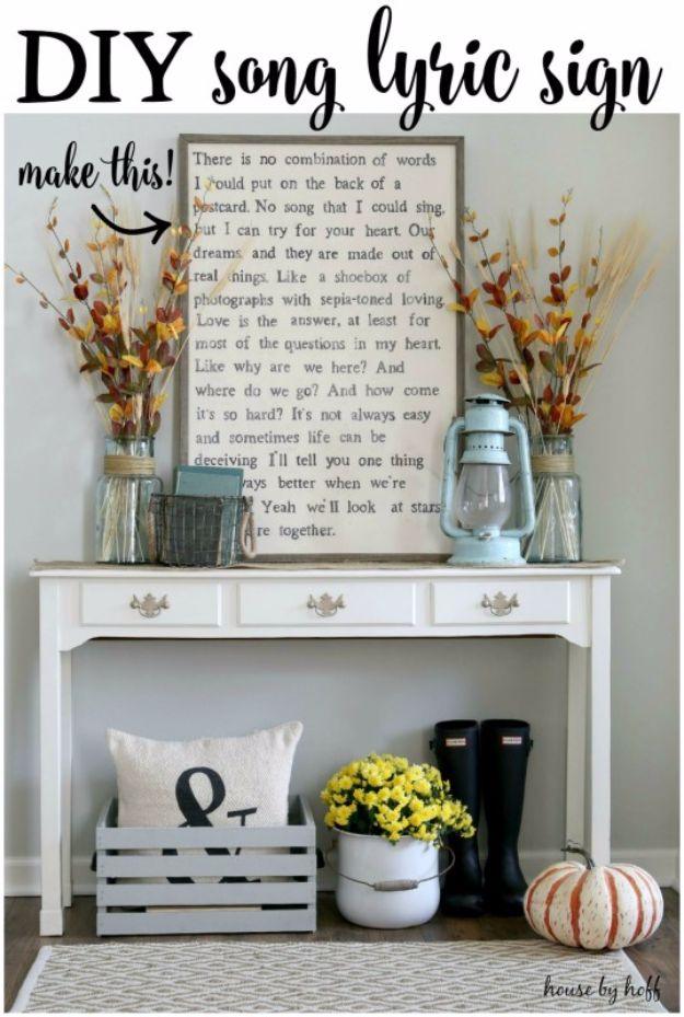 DIY Song Lyric Sign, a fun project worth trying this weekend and one of the more popular picks from this roundup