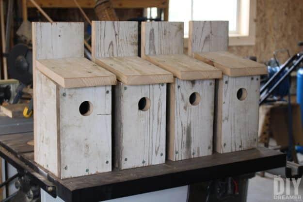 DIY Bird Houses - Blue Bird Birdhouses - Easy Bird House Ideas for Kids and Adult To Make - Free Plans and Tutorials for Wooden, Simple, Upcyle Designs, Recycle Plastic and Creativ
