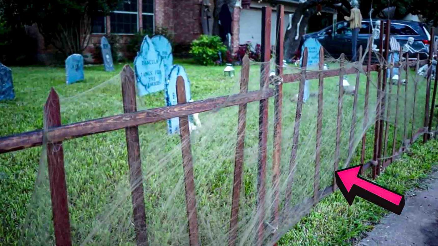 Super Easy Cemetery Fence For Halloween