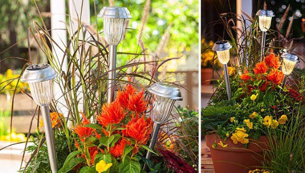 Solar Light Planter, flexible enough to fit whatever materials are on hand and a piece worth keeping out on display