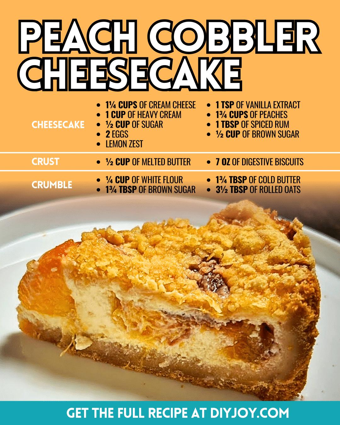 Easy Peach Cobbler Cheesecake Recipe
