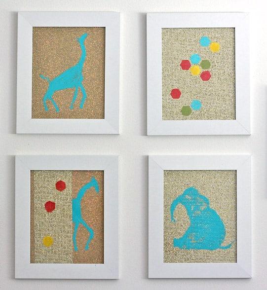 Glittery Print Wall Art, budget friendly using stuff already sitting in a bin and something worth showing off once it is done