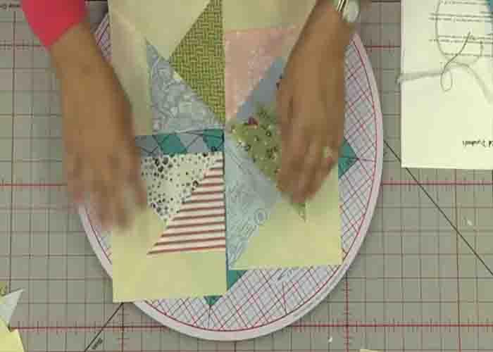 Assembling the kindred pinwheel quilt block