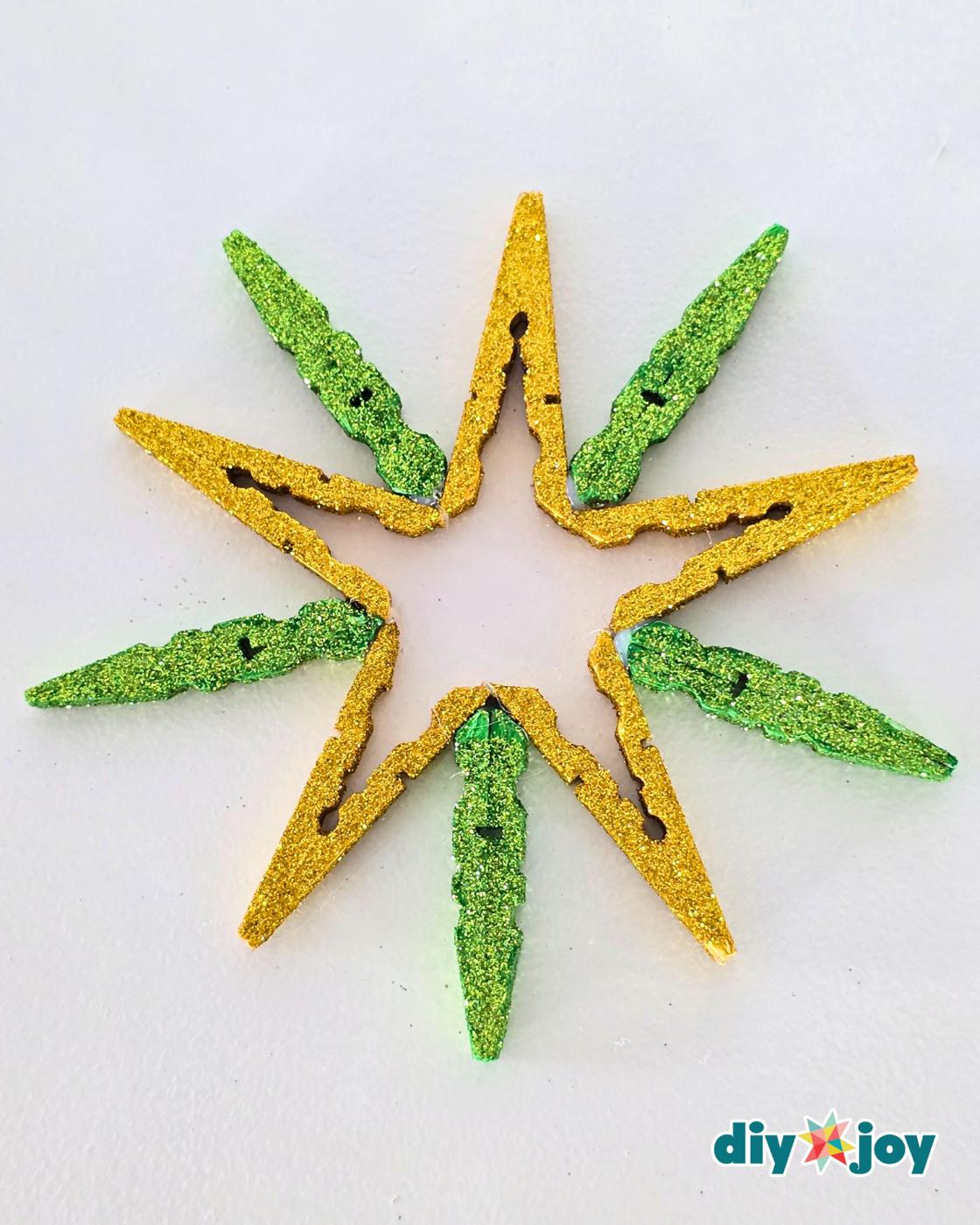 Homemade Christmas Ornaments Clothespin Snowflake