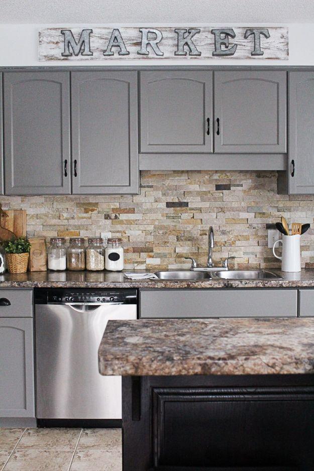 Gray Painted Kitchen Cabinets, a budget storage upgrade, basic enough in tools to skip a hardware run