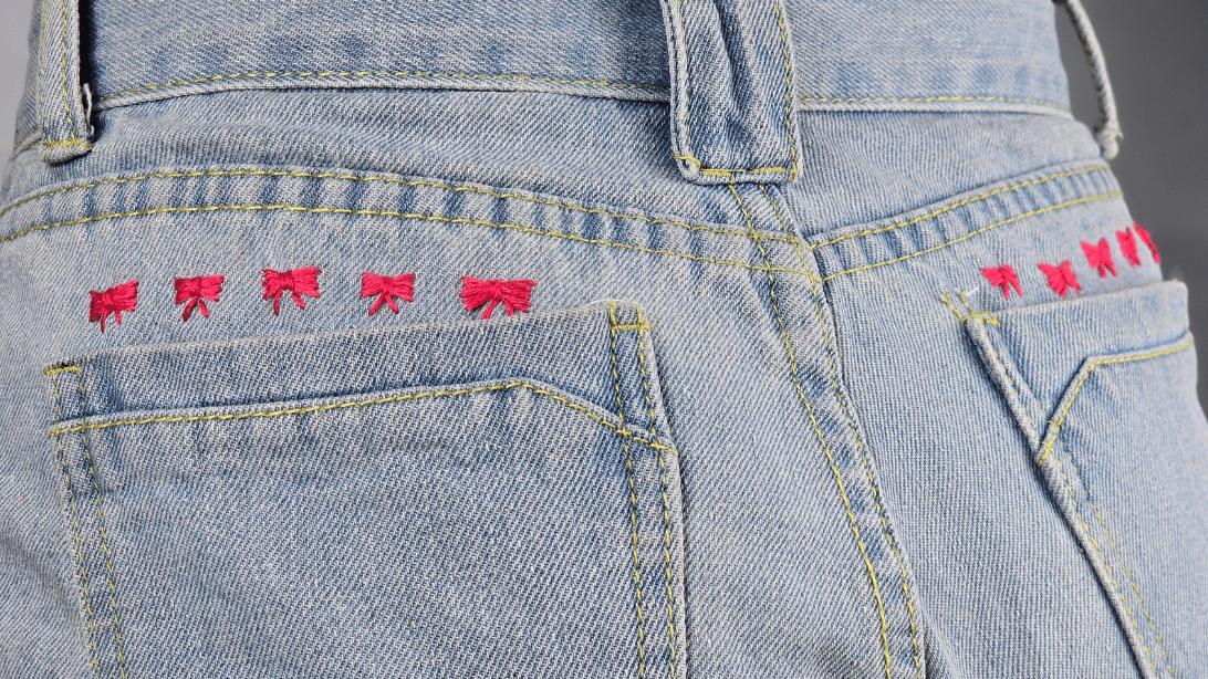 How to Embroider Bows on Jeans