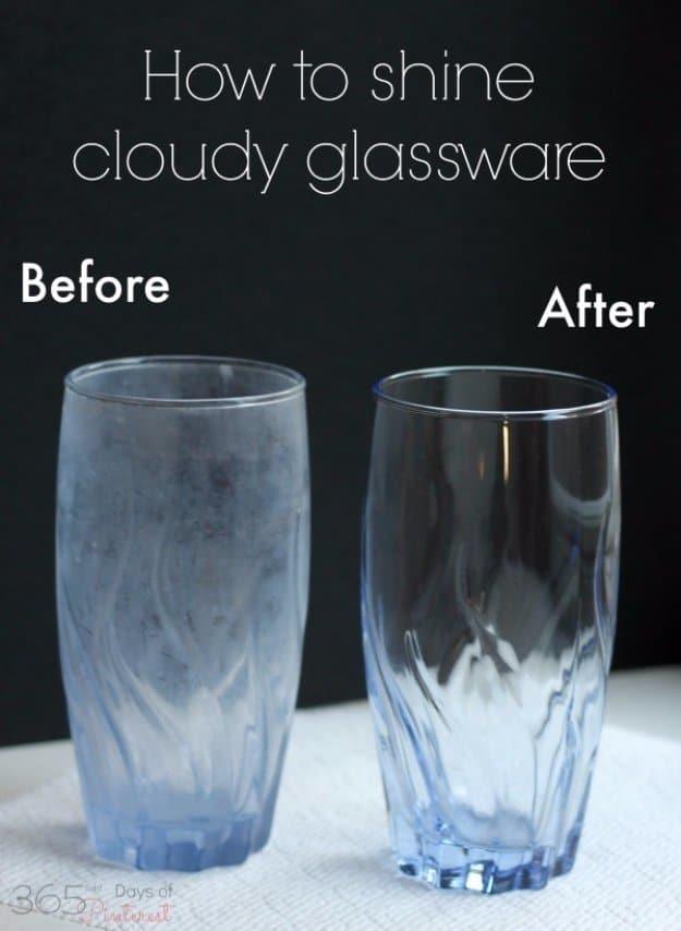 Shine Cloudy Glassware, a smart shortcut for keeping the house looking its best and a handy trick that costs nothing to try