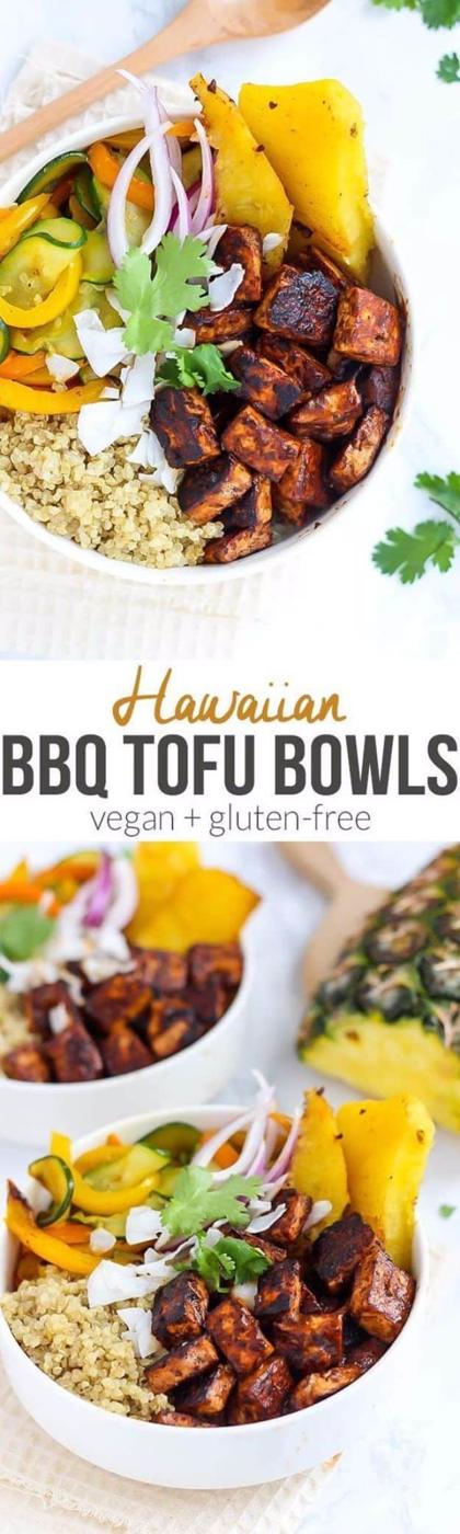 Best Barbecue Recipes - Hawaiian BBQ Tofu Bowls - Easy BBQ Recipe Ideas for Lunch, Dinner and Quick Party Appetizers - Grilled and Smoked Foods, Chicken, Beef and Meat, Fish and Ve