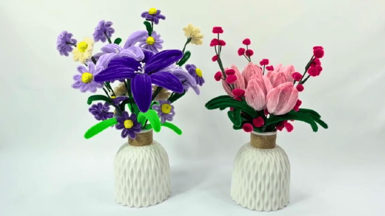 4 Easy Pipe Cleaner Flowers for Beginners