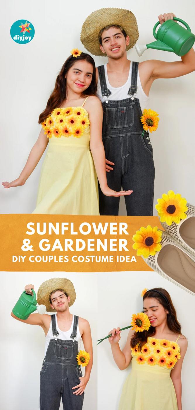 Easy Couples Costume Idea - Sunflower and Gardener