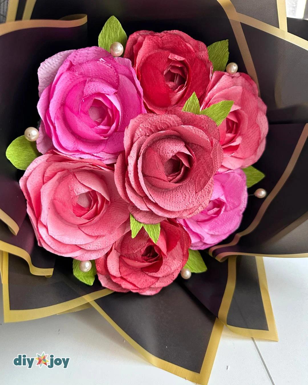 Aesthetic Paper Flower Bouquet Paper Towels — how to make a paper flower bouquet