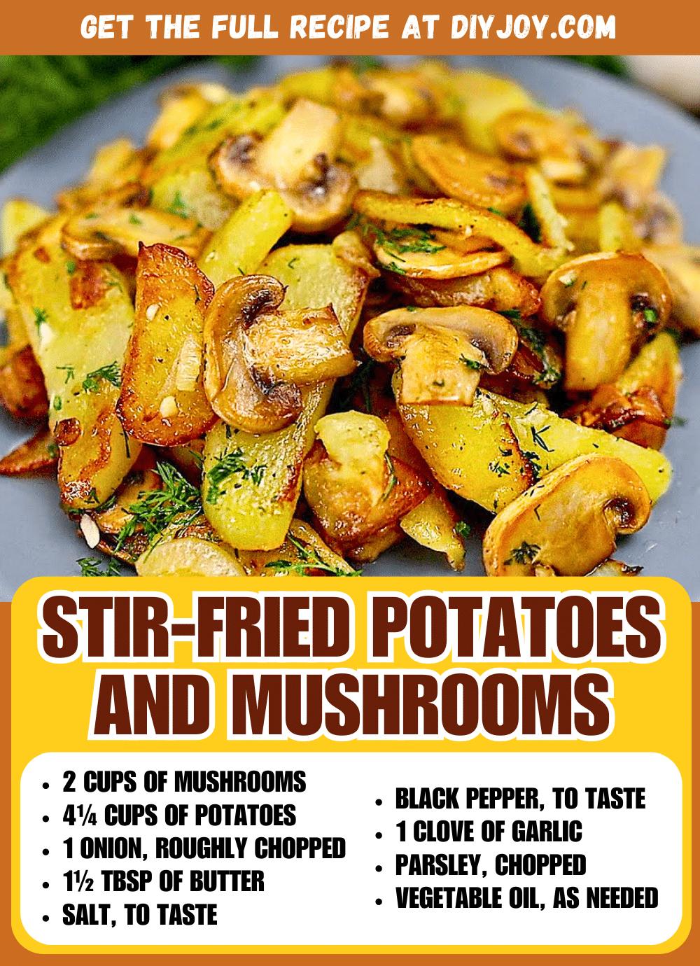 Easy Stir-Fried Potatoes And Mushrooms Recipe