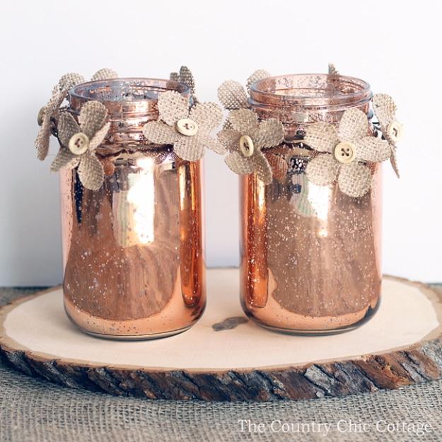 Copper Mason Jar Vase, flexible enough to fit whatever materials are on hand and a keepsake worth handing down