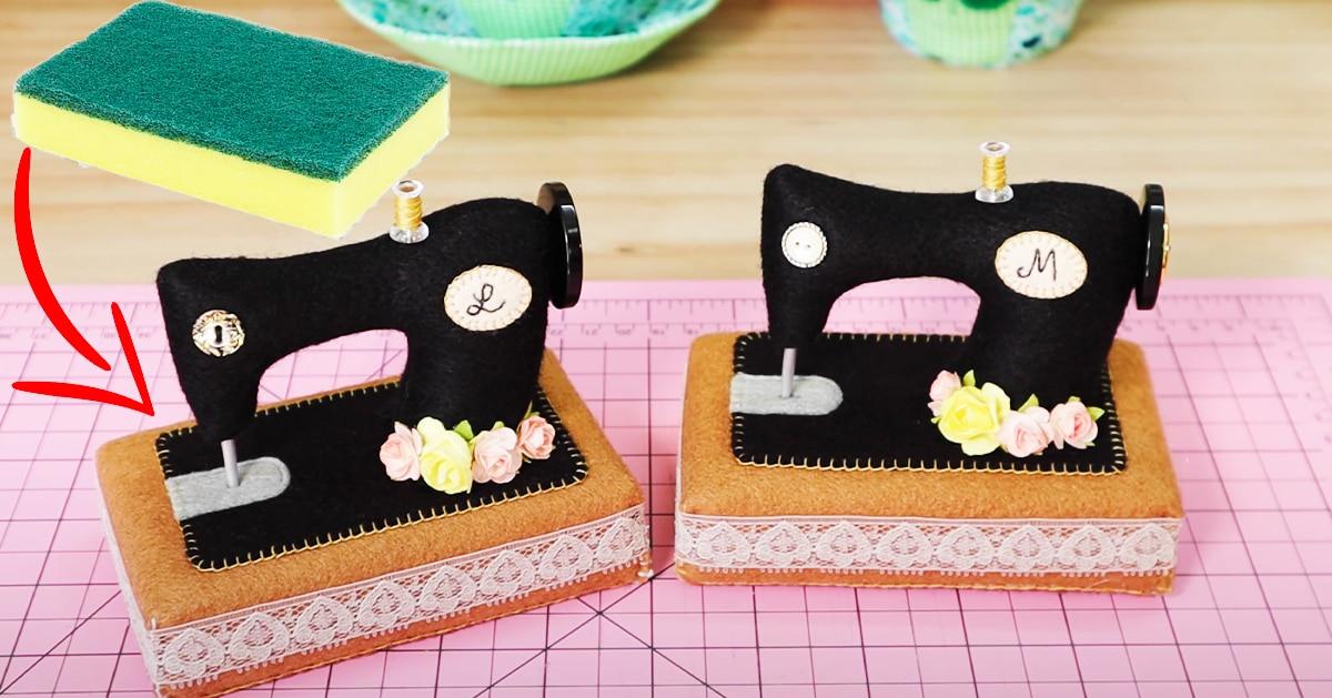 How To Sew A Sewing Machine Pin Cushion Using A Sponge