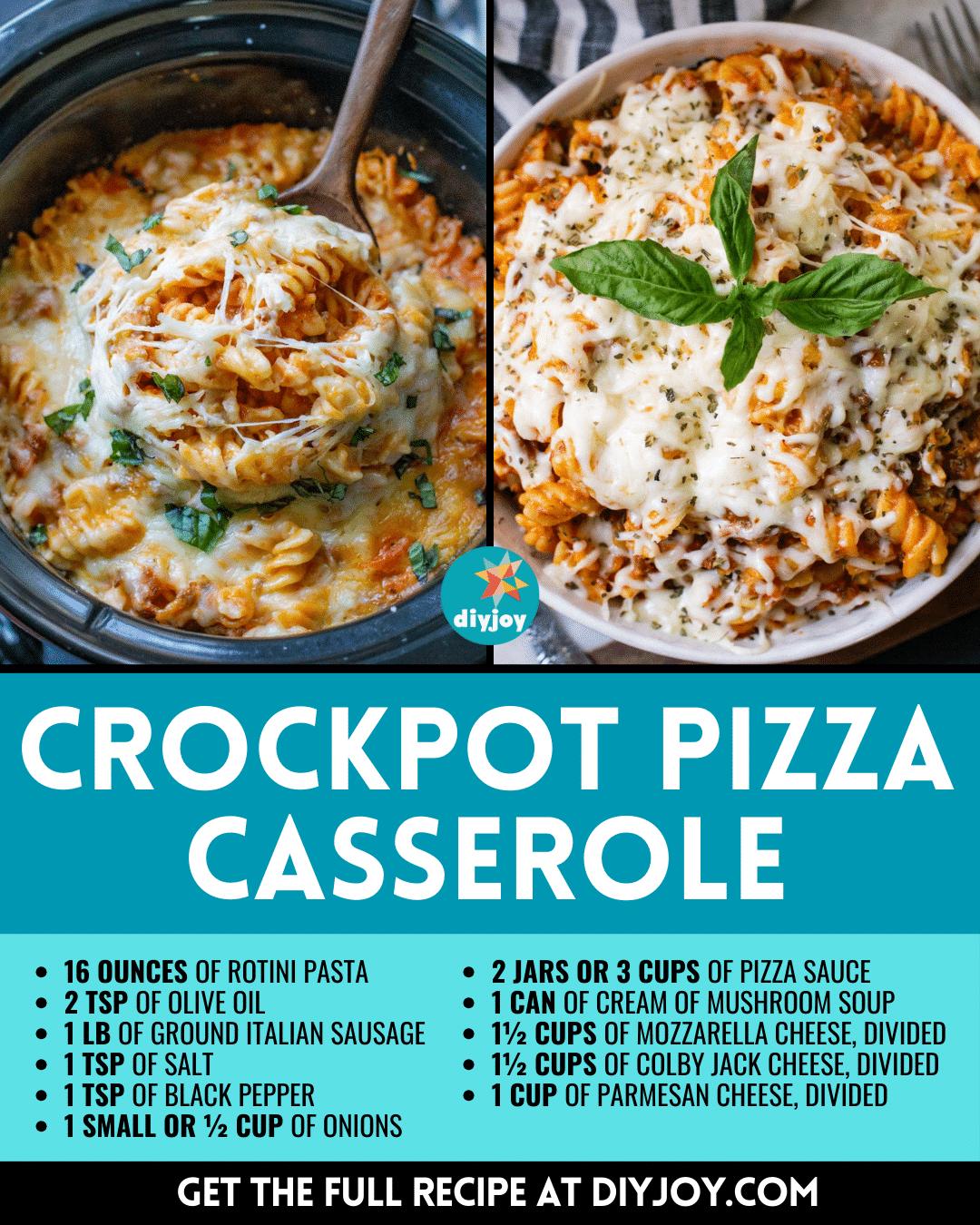 Easy Crockpot Pizza Casserole Recipe