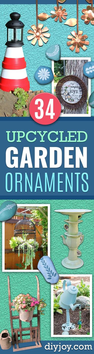 DIY Garden Decor Ideas - Crafts for Outdoors - DYI Garden Ornaments to Make for Backyard Decoration - Upcycled Thrift Store Ideas for Gardening Projects