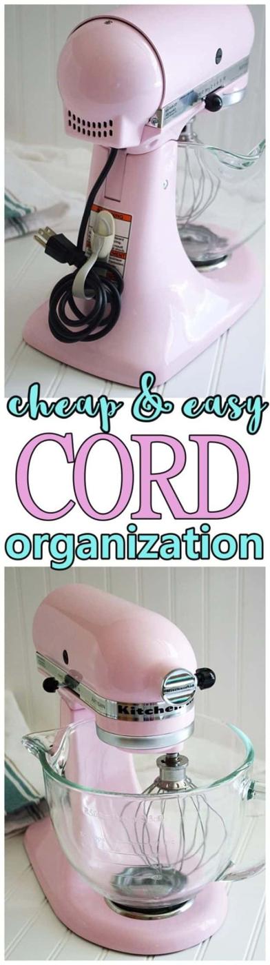 Small Kitchen Appliance and Power Tool Cord Organization, a creative storage idea on a tight budget for the collection