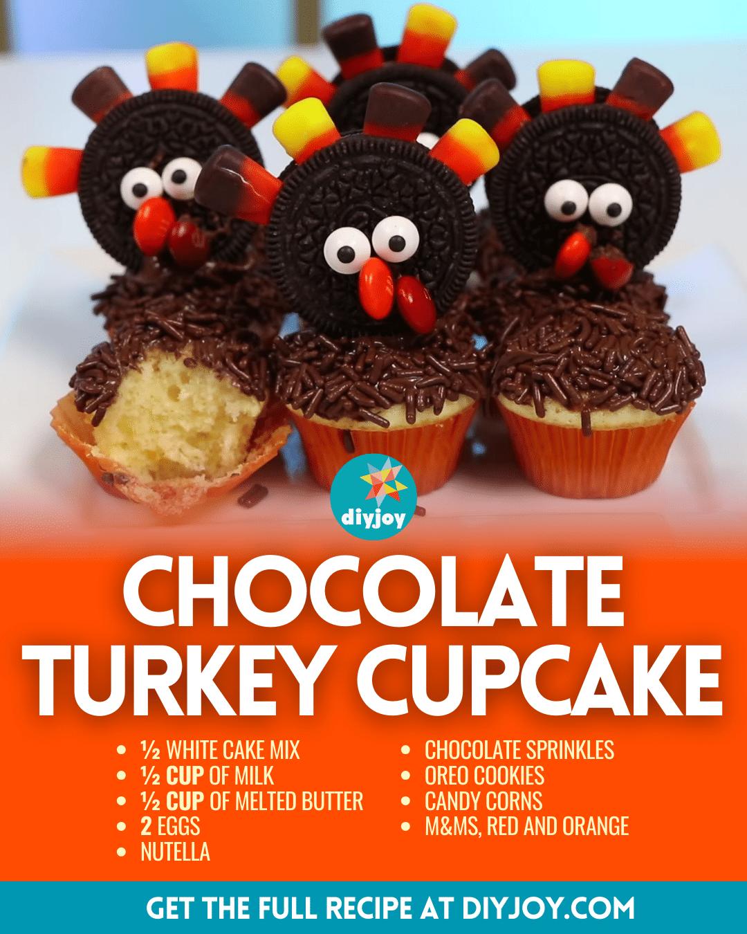 Easy Chocolate Turkey Cupcake Recipe