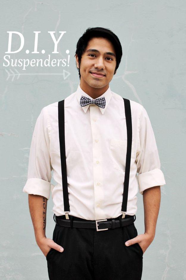 DIY Suspenders, a handmade guy gift, low key enough for a last minute scramble and a pick that outshines anything off a shelf
