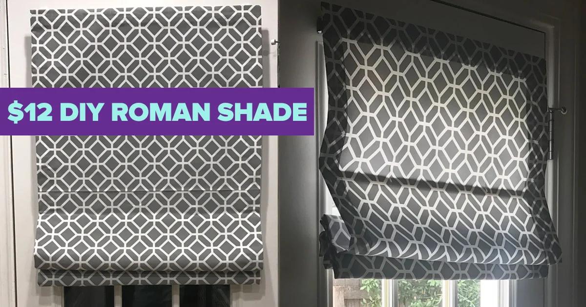 $12 DIY Roman Shade Made From A Mini Blind