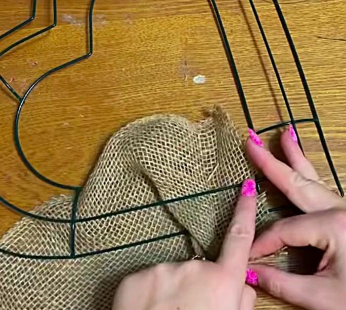 Learn to make a cute cheap quick easy Burlap Heart Wreath For Valentines Day
