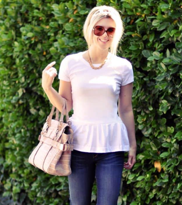 Peplum T-Shirt DIY, quick enough to finish before the weekend is over and a detail nobody guesses was handmade