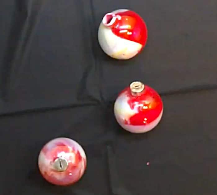 Learn to make DIY Candy Cane Swirl Ornaments with acrylic paint