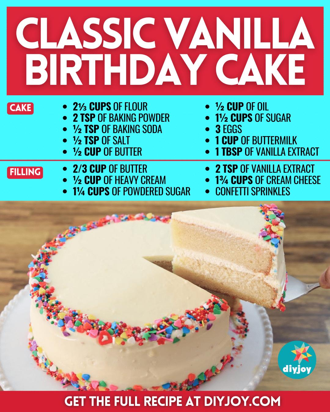 Classic Vanilla Birthday Cake Recipe