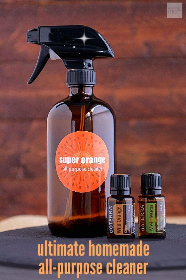 DIY Homemade Super Orange All-Purpose Cleaner, flexible enough to adjust based on whatever oil is on hand