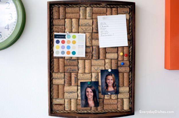 Wine Cork Corkboard, a reclaimed craft accent, quick enough to finish before nap time and a keepsake worth handing down