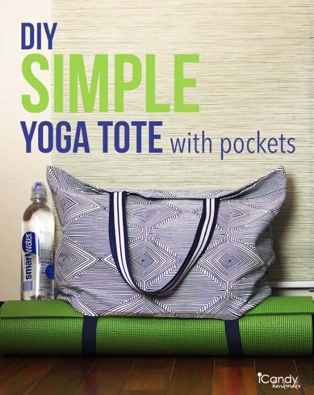 Homemade Yoga Mat Tote Bag with Pockets, a favorite pick from this roundup and an idea worth saving for later