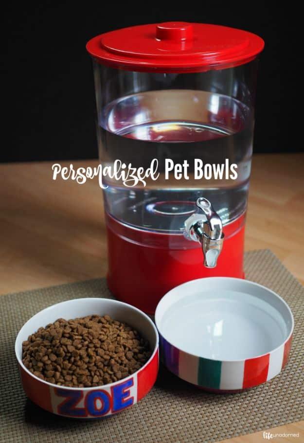 DIY Pet Bowls And Feeding Stations - Make Your Own DIY Pet Bowls - Easy Ideas for Serving Dog and Cat Food, Ways to Raise and Store Bowls - Organize Your Dog Food and Water Bowl Wi