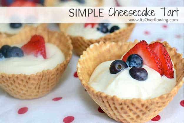 4th of July Desserts Simple+Cheesecake Tart | DIY Projects & Crafts by Sueeye #fourthofjuly #july4th #desserts