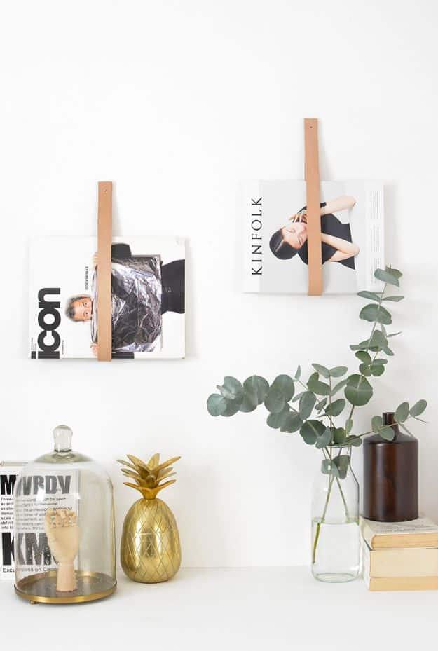 DIY Leather Magazine Rack Holder, a thoughtful touch that elevates the whole look and a simple upgrade almost anyone can try