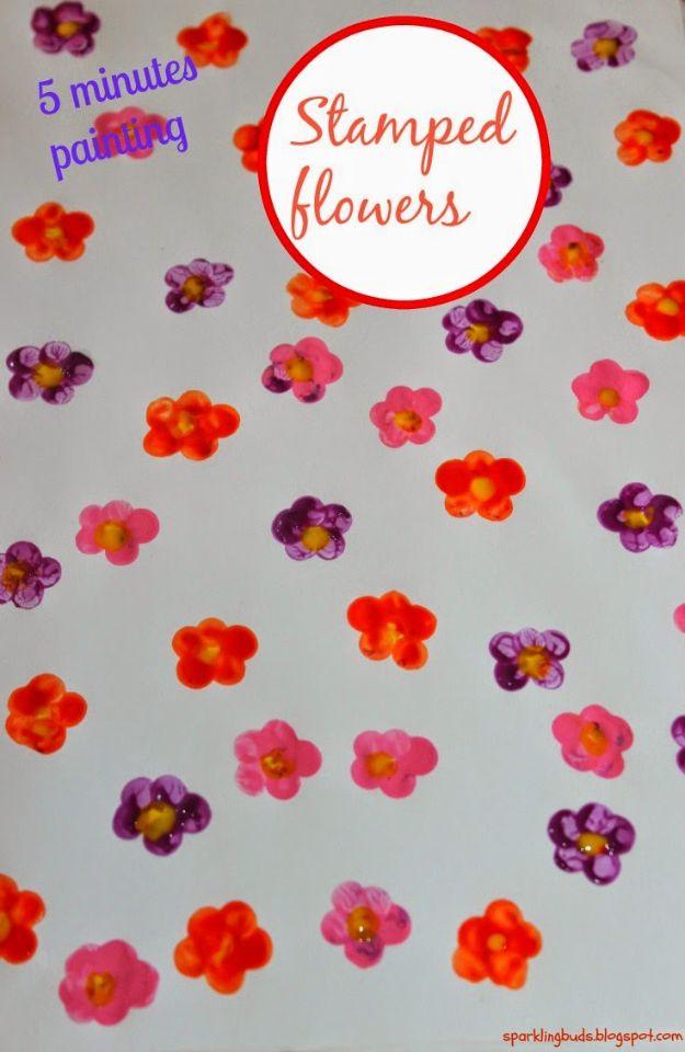 How To Paint Flowers - Stamped Flowers Painting - Step by Step Tutorials for Painting Roses, Daisies, Whimsical and Abstract Floral Techniques - Easy Acrylic Flower Tutorial for Be