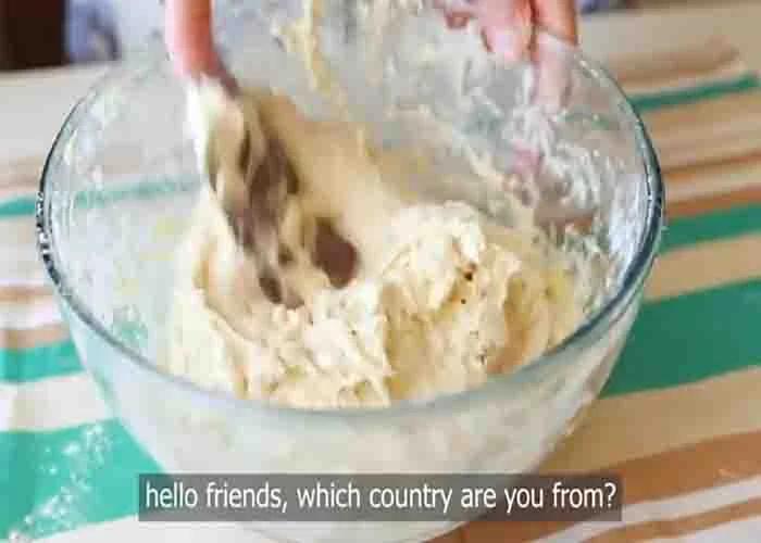 Making the dough for the 4-ingredient crusty bread
