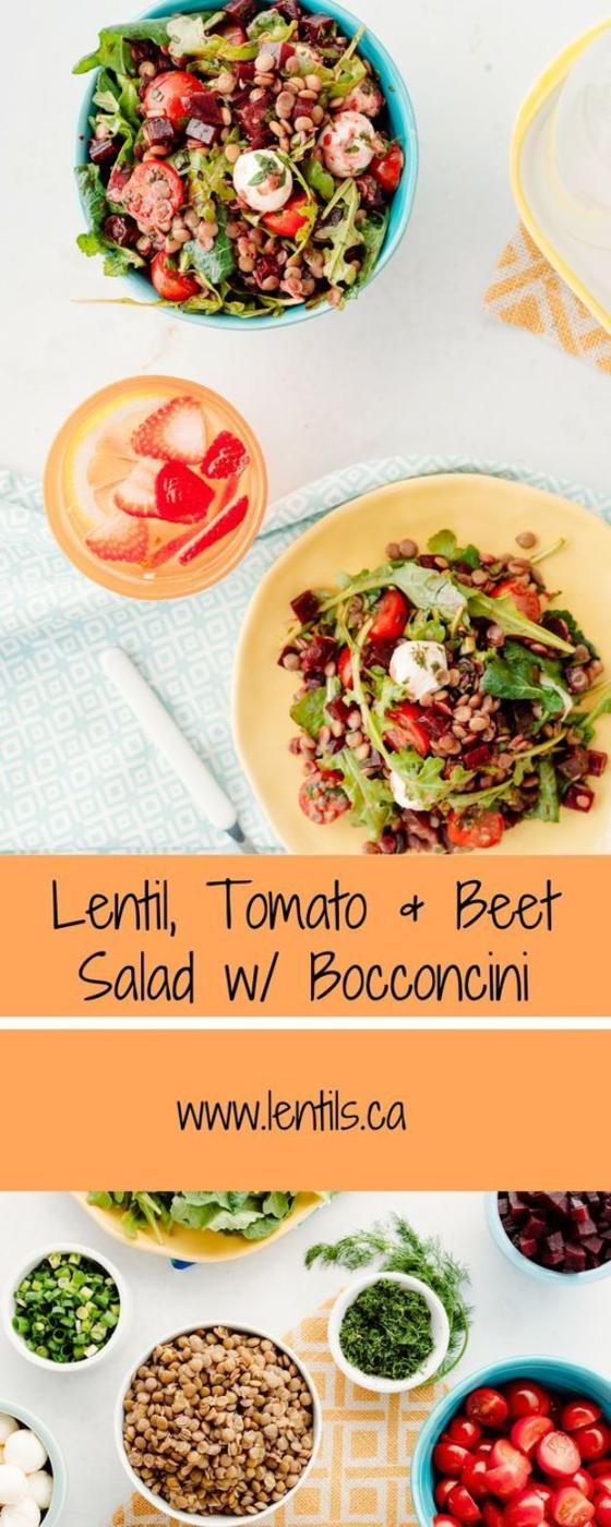 Lentil, Tomato & Beet Salad with Bocconcini, simple to prep ahead for a crowd and a treat that feels like a genuine occasion