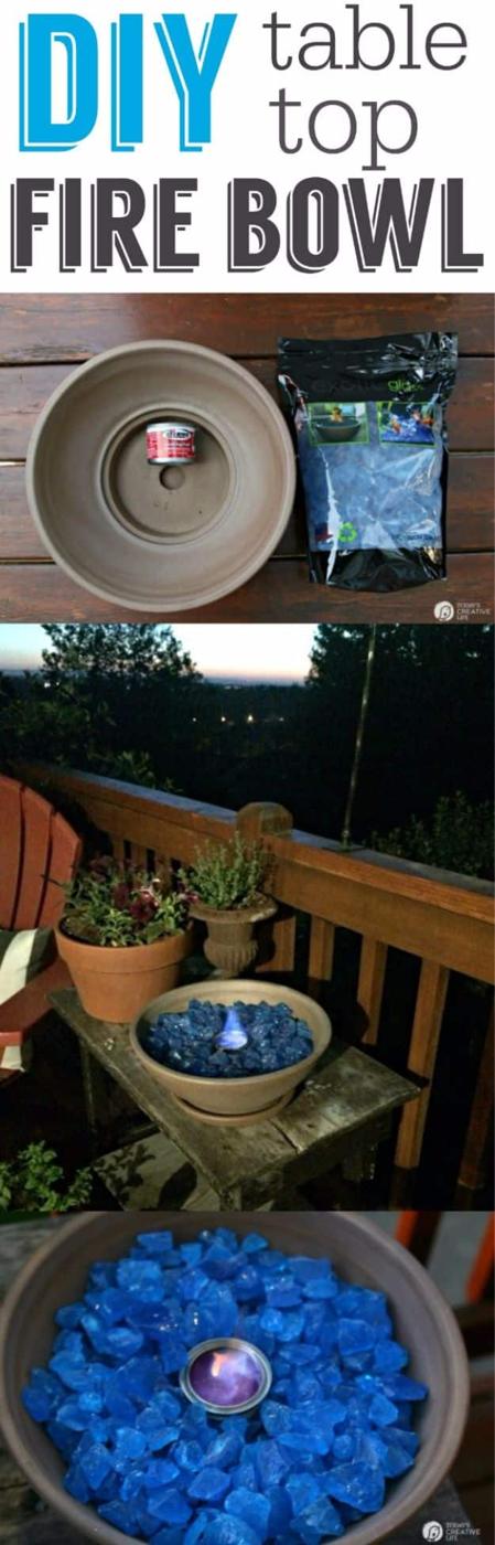 DIY Tabletop Fire Bowl, a welcoming outdoor touch, and style that costs a fraction of the retail price