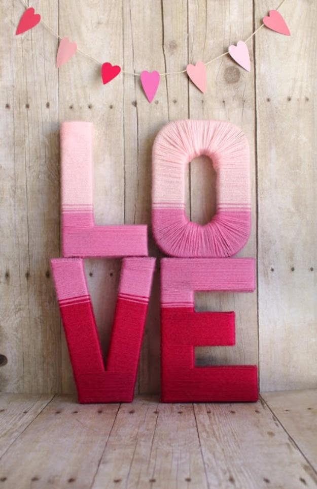 Love Yarn Letters, a simple craft that costs very little to make and a fun weekend project using basic supplies
