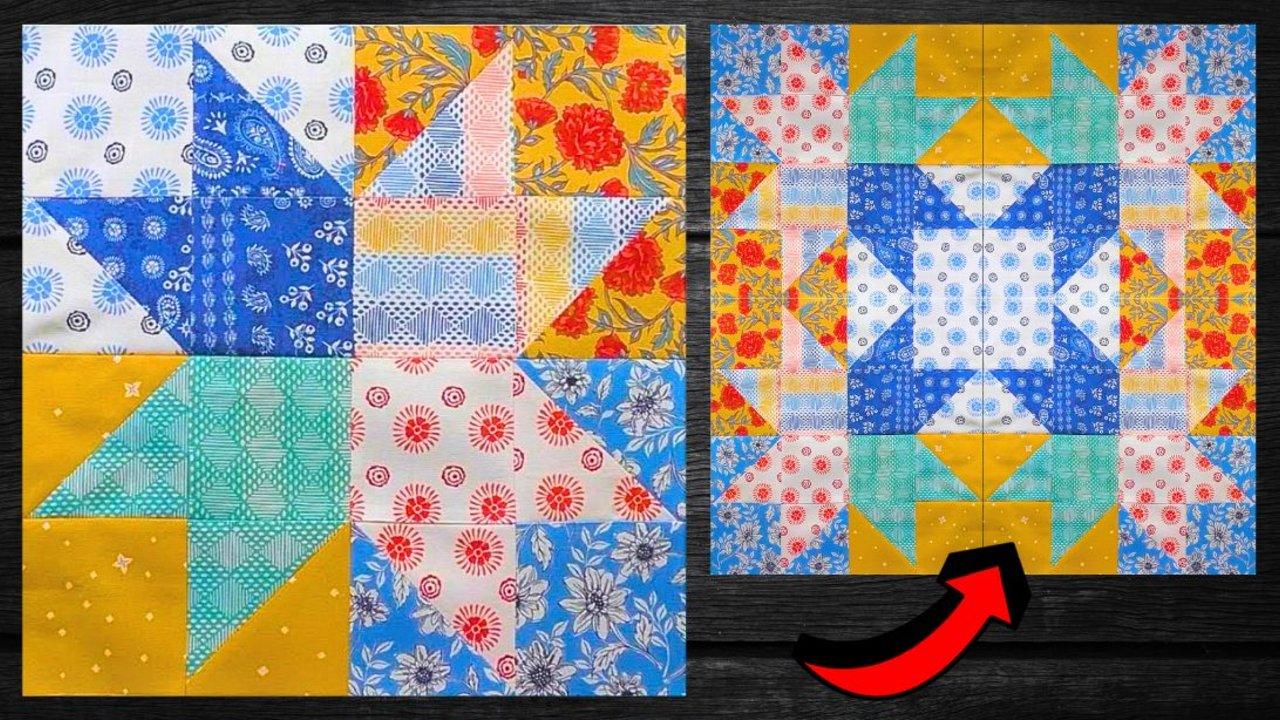 Easy Quarter Star Quilt Block Tutorial