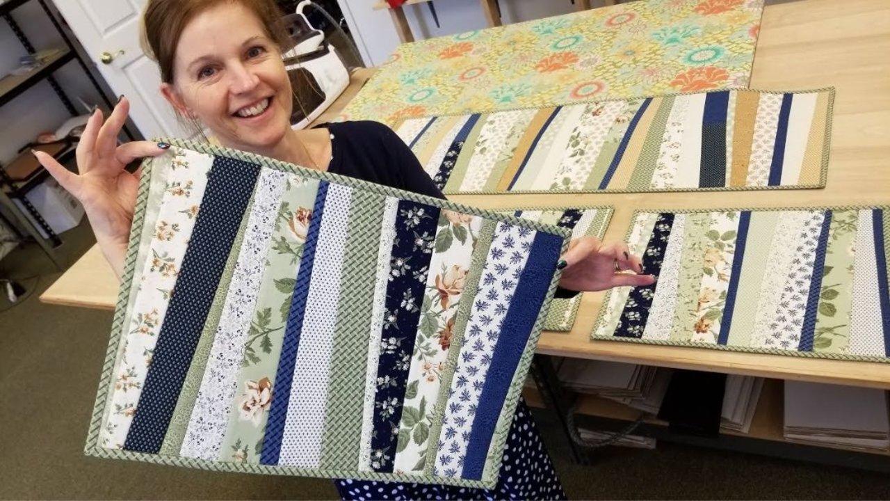 Quilt As You Go Placemat Using A Jelly Roll