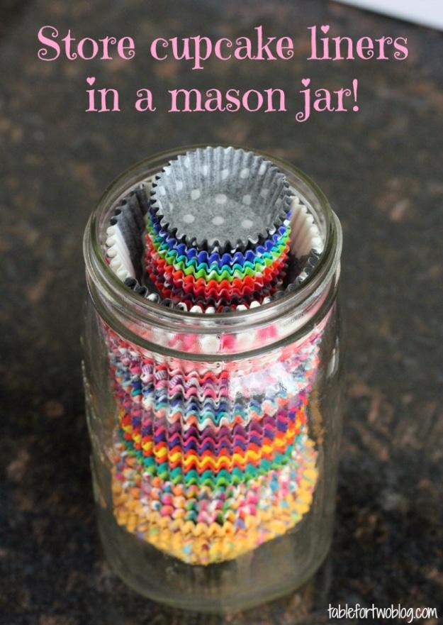 Store Cupcake Liners In Mason Jar, a smarter kitchen shortcut, simple for a total beginner to get right the first time