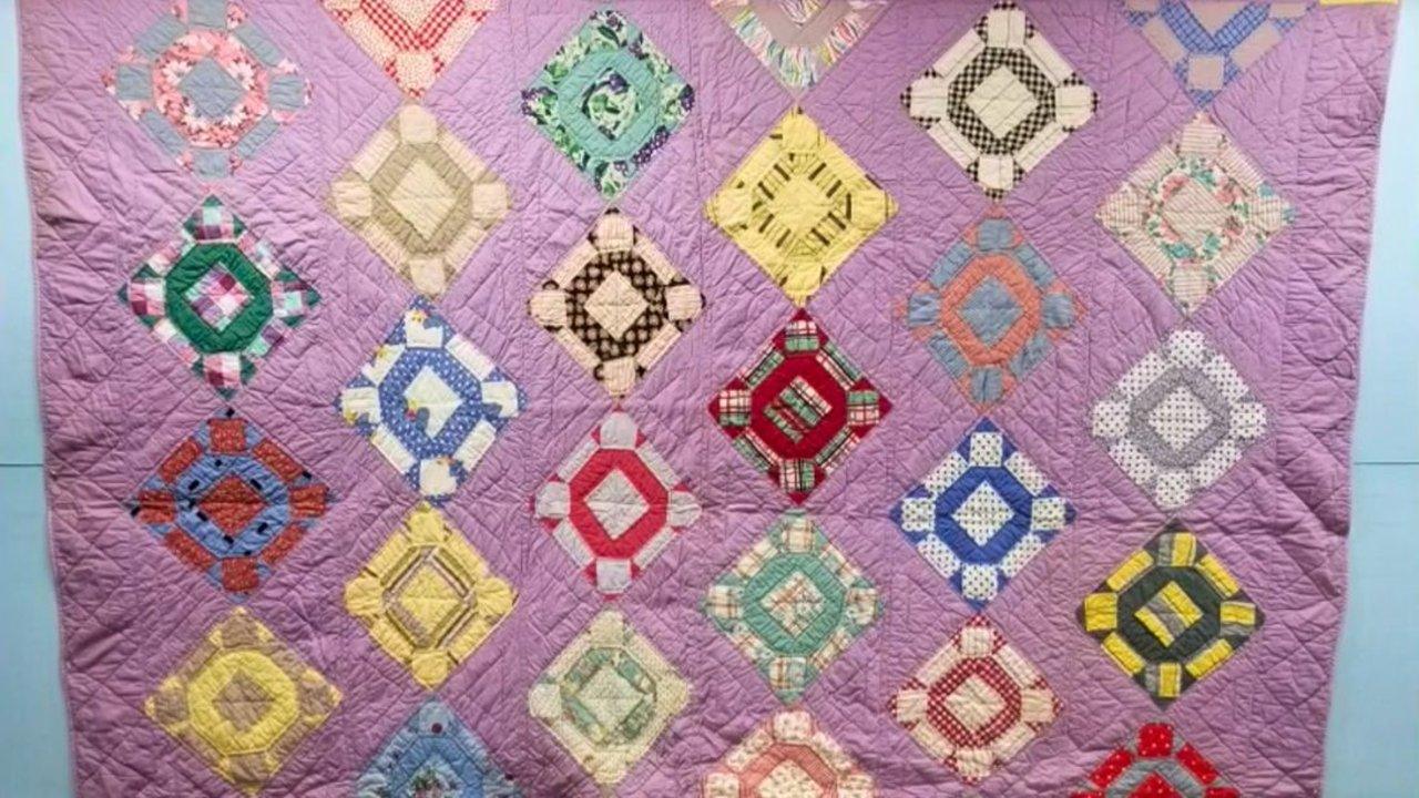 Broken Wheel Vintage Quilt Block