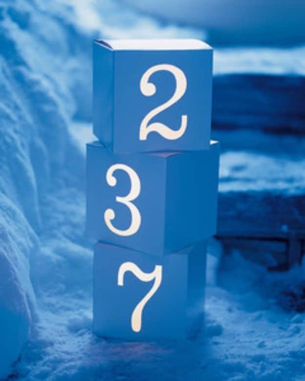 New Years Eve Decor Ideas - Illuminated House Numbers - DIY New Year's Eve Decorations - Cheap Ideas for Banners, Balloons, Party Tables, Centerpieces and Festive Streamers and Lig