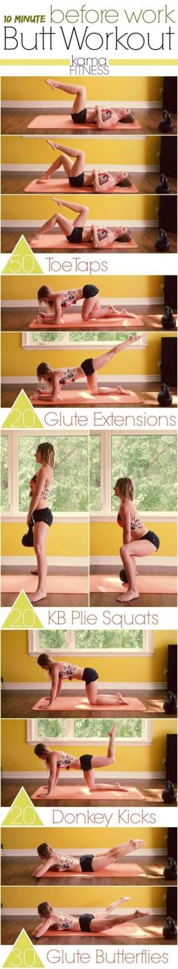 10 Minute Before Work Butt Workout, low impact enough for a groggy start and proof effort still counts inside a small window