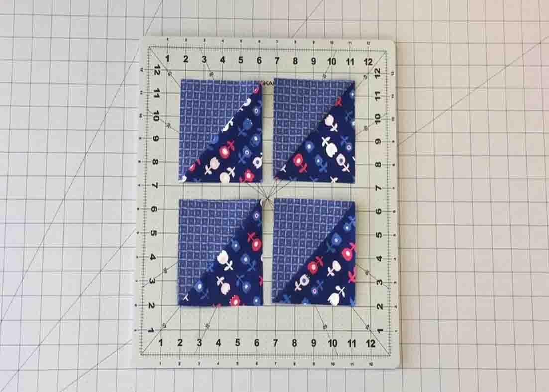 Assembling the blocks for the folded corner block tutorial